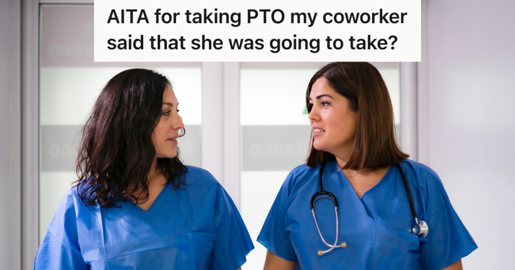 two female healthcare workers looking at each other