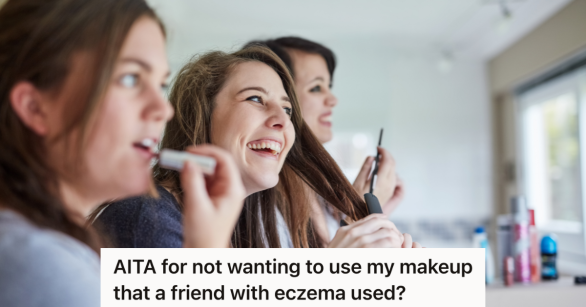 three women doing their hair and makeup in the bathroom