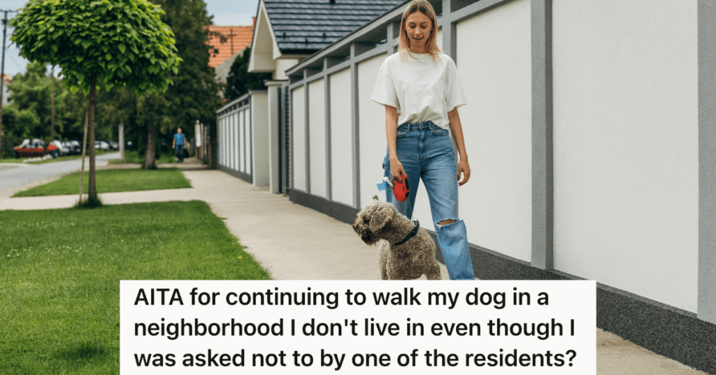 woman walking her dog
