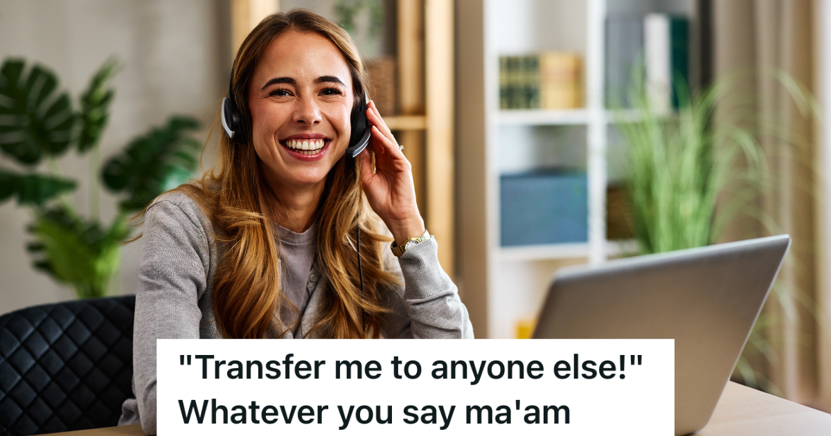 smiling woman wearing headset