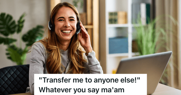smiling woman wearing headset