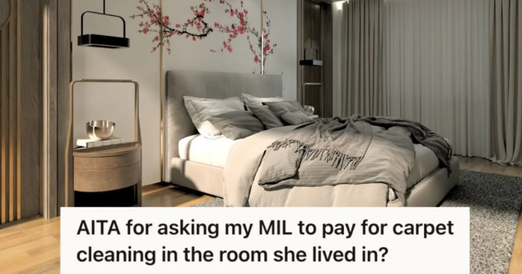 A clean bedroom with gray and white color theme