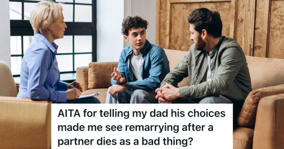 teen boy in therapy with his dad