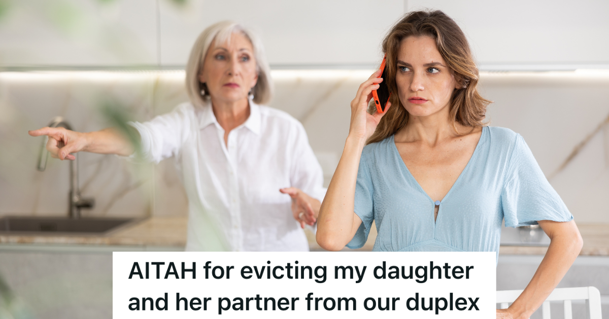 elderly mother kicking her adult daughter out