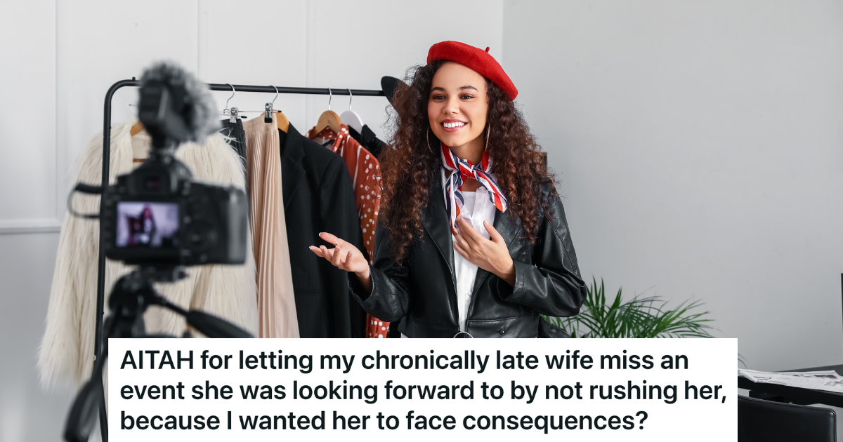 female influencer taking to the camera