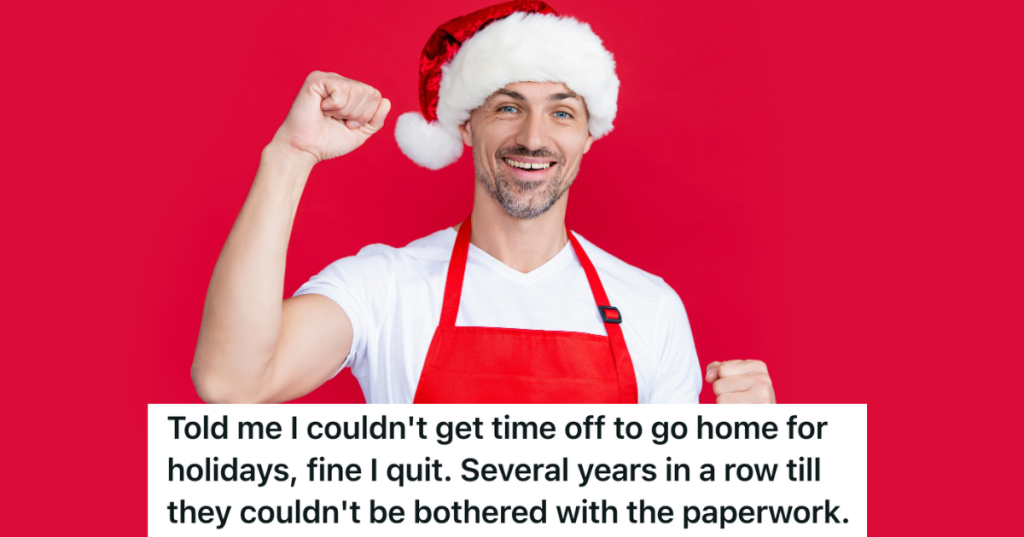 man in santa hat and red apron