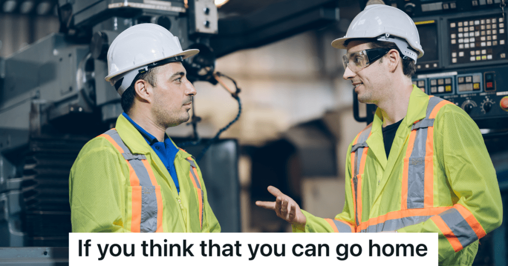 two man wearing hardhats and yellow vests