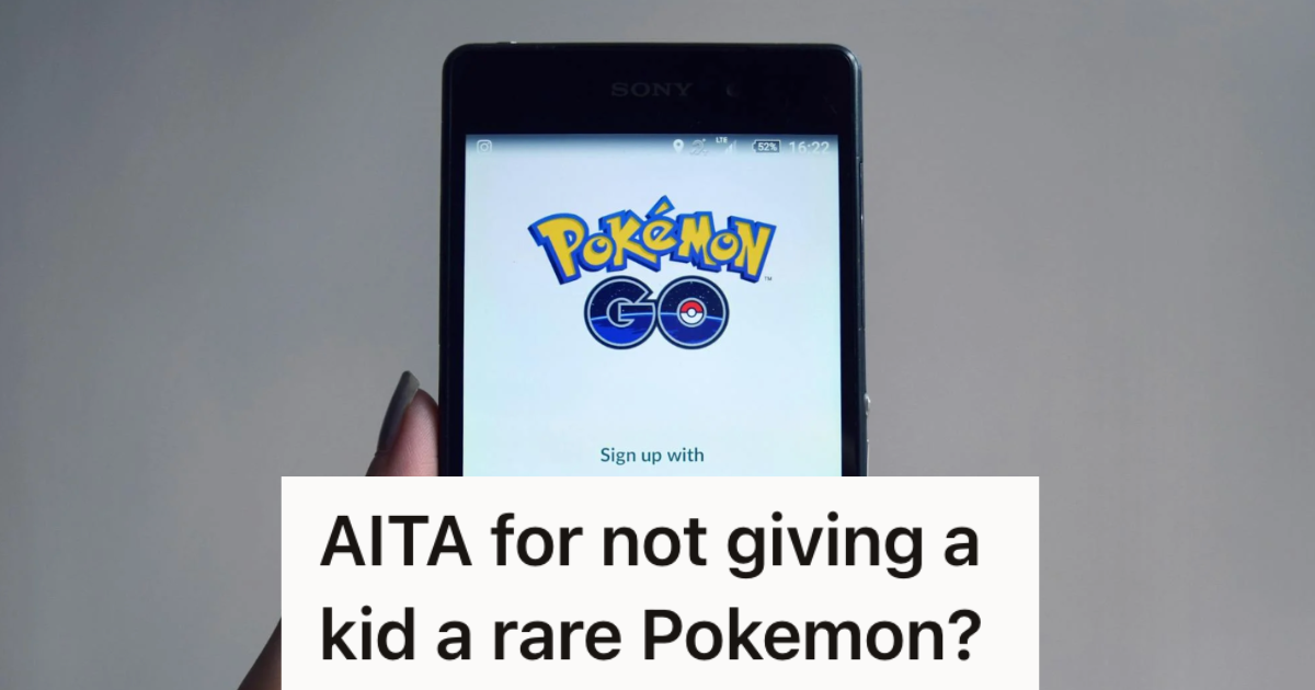 Pokémon Go Player Spends A Lot Of Money Catching A Really Rare Monster, But He Refuses To Trade It With A Kid Who Doesnt Have Anything Rare phone screen that reads "Pokemon Go"