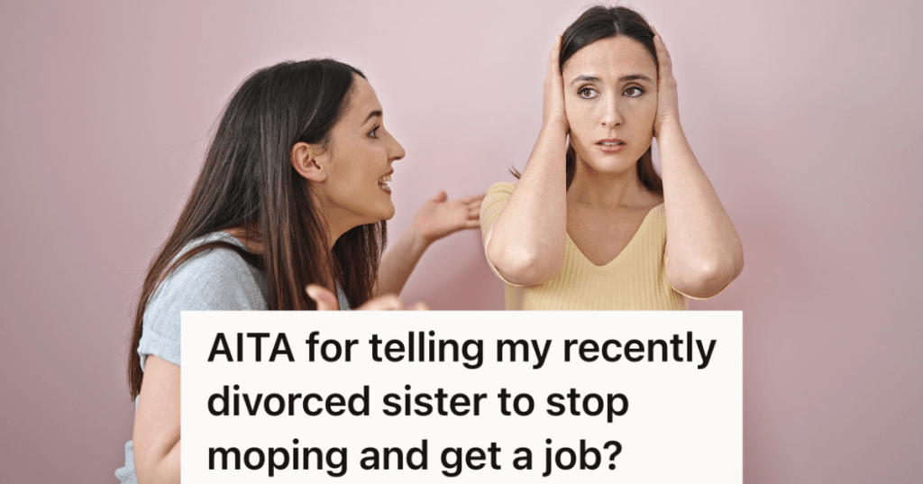 woman yelling at another woman who is covering her ears with her hands