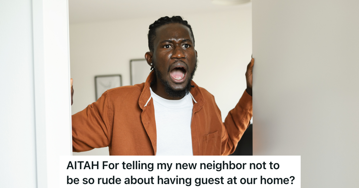 angry man standing in doorway