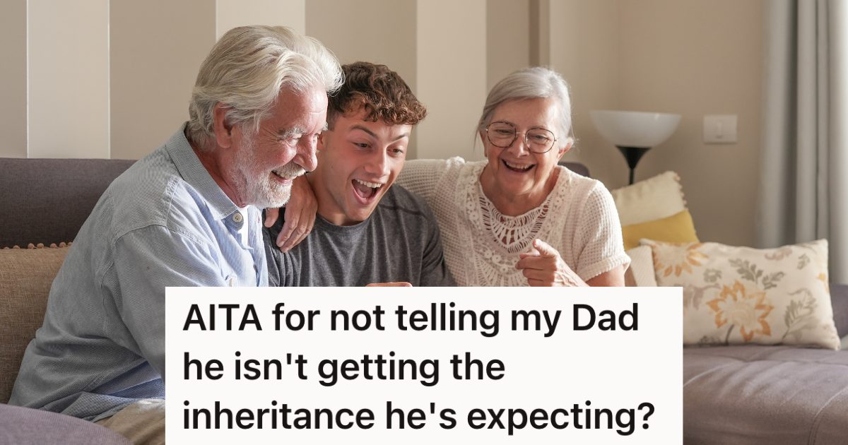 happy young man with his grandparents