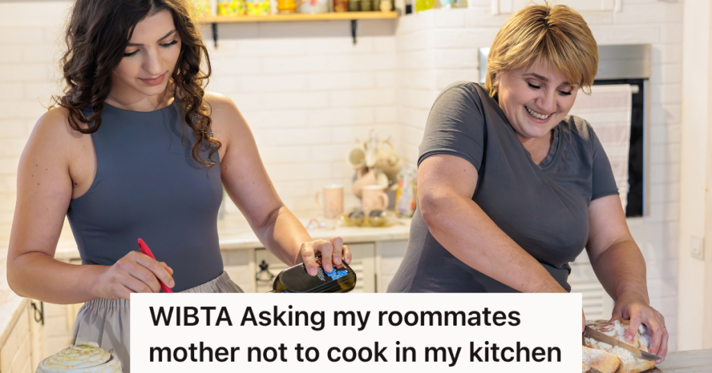 young woman and mother in kitchen