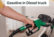 Distracted Customer Puts Gasoline In His Diesel Truck, But He Refuses To Listen When The Gas Station Manager Tries To Stop Him