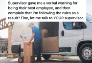 Delivery Driver Breaks The Rules To Prioritize Efficiency, So When His Supervisor Calls Him Out On Speeding, He Slows Way Down