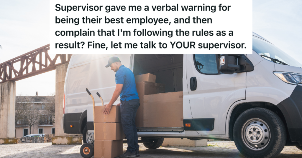 delivery driver loading white van with boxes