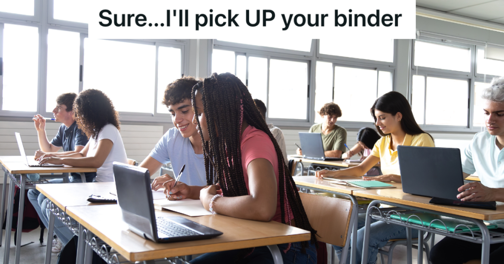 high school students in class