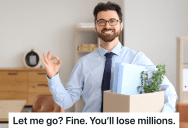 Supervisor Fires Employee For Doing What He Was Told To Do, But Then The Supervisor Gets Fired When They Realize How Valuable This Employee Really Is