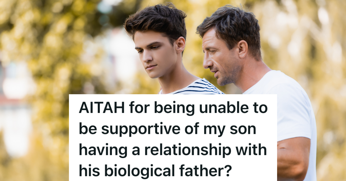 father talking to teenage son