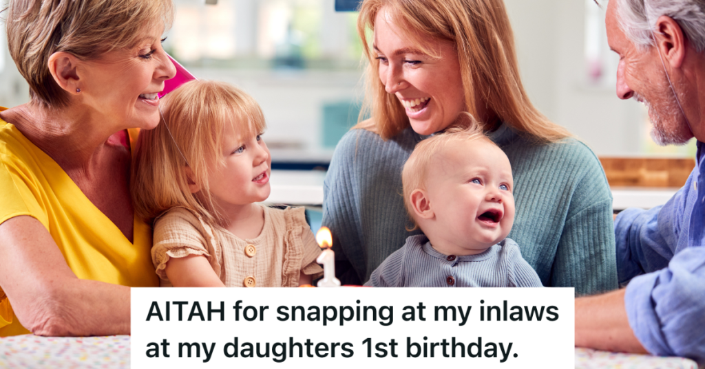 Grandparents With Mother And Grandchildren Celebrating With First Birthday Party At Home