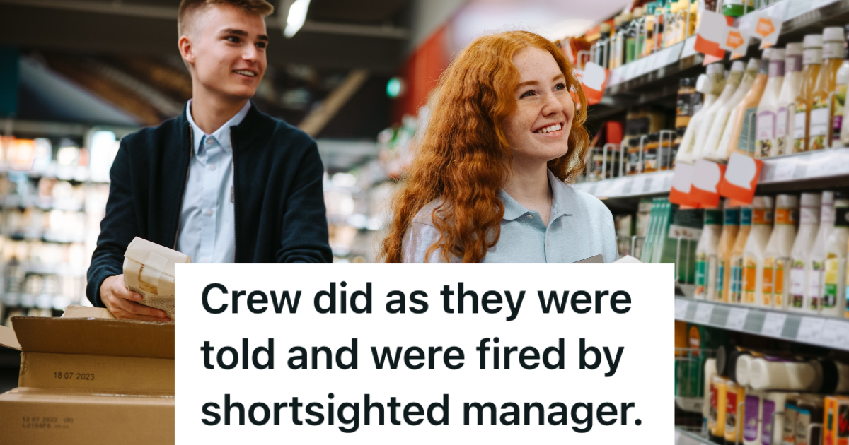 two young employees stocking shelves