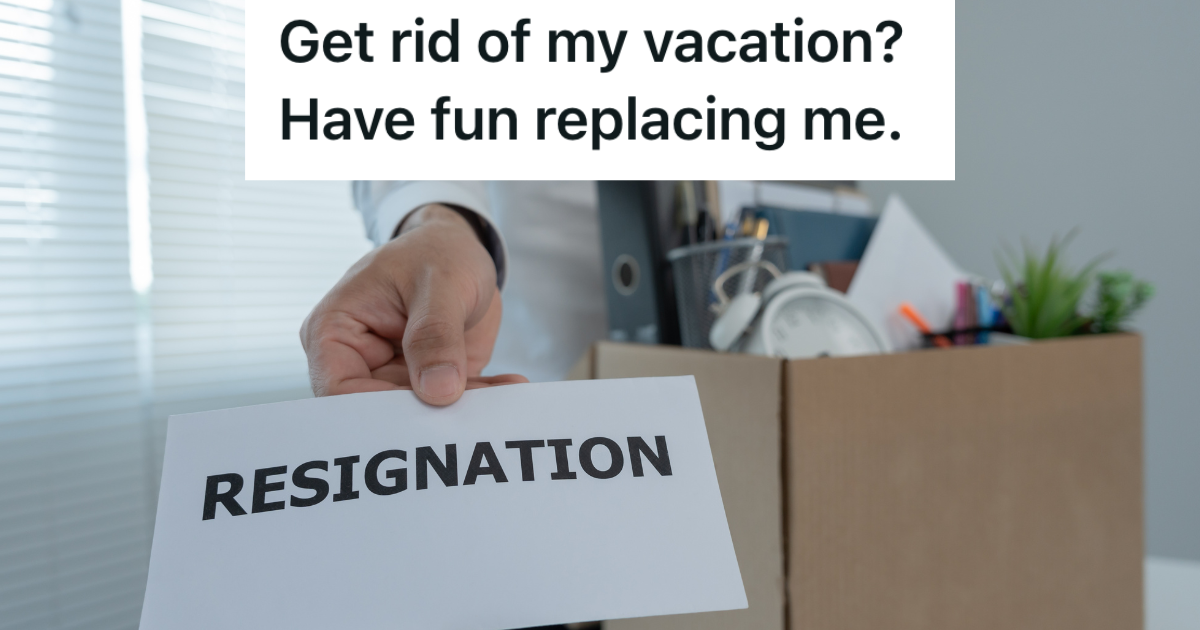 man holding cardboard box and piece of paper that reads "resignation"