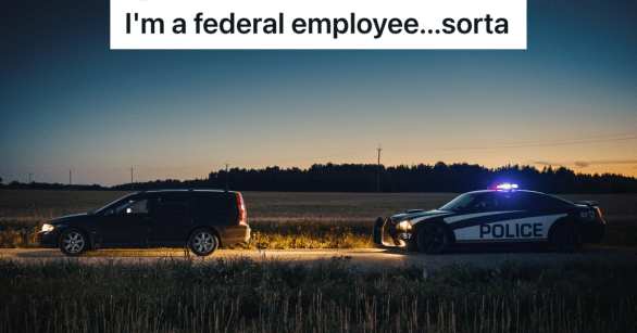 police pulling over another car at night
