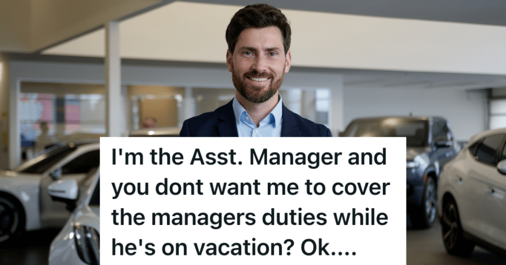 smiling man working at car dealership