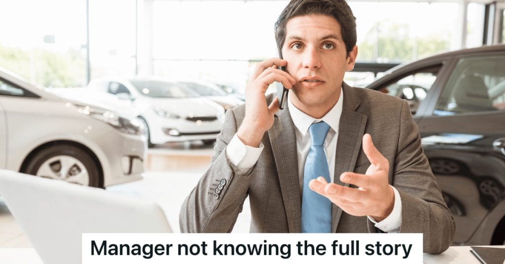 car salesman on the phone