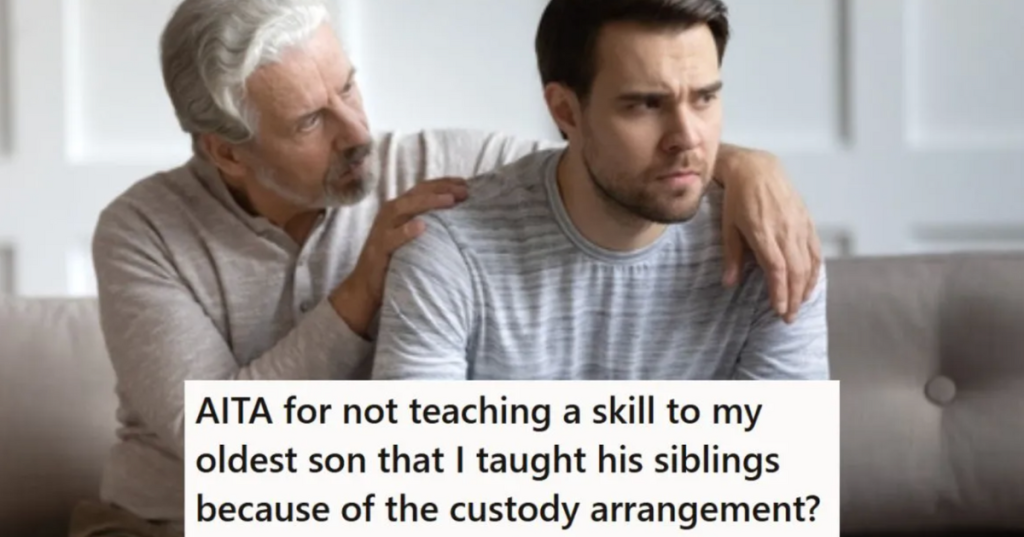 upset father and son