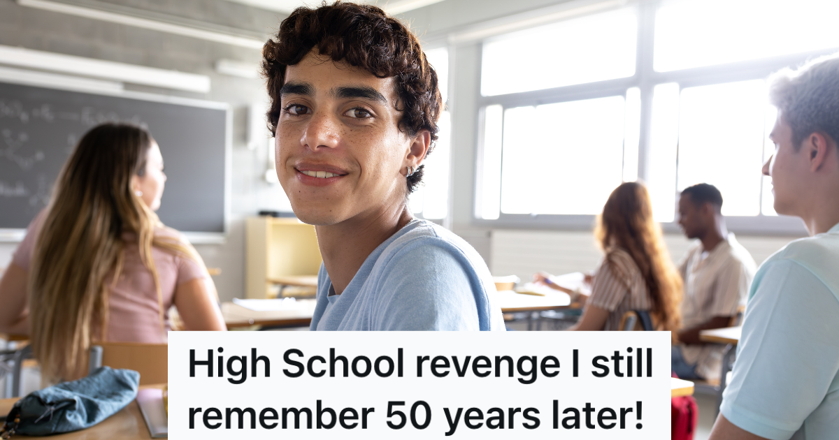 smiling boy in high school classroom