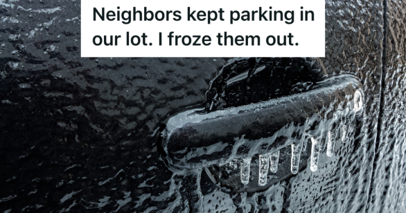 ice on a black car door