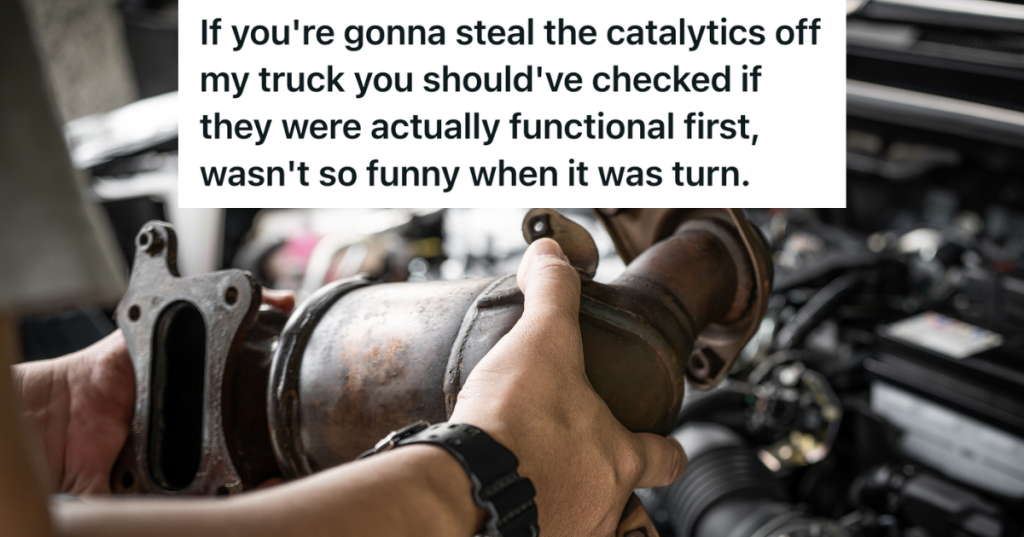 closeup of catalytic converter