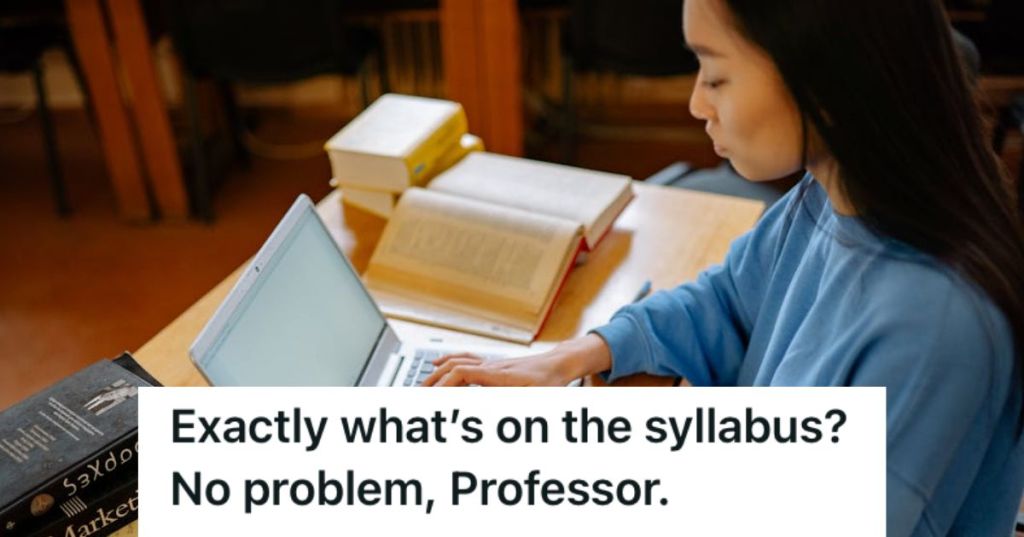 College girl working on an assignment using her laptop