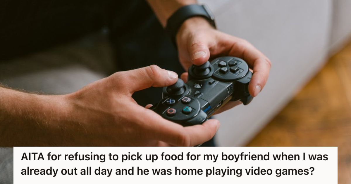Woman Felt Exhausted From Running Errands All Day, But Her Gamer Boyfriend Still Expects Her To Grab Takeout And Do All The House Chores Man playing video games