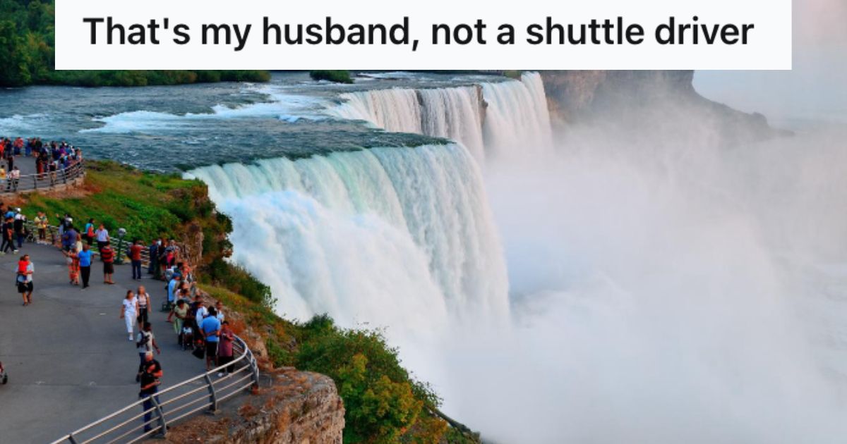 Woman Tried To Visit Niagara Falls With Her Family, But She Was Harassed By Tourists Who Insisted Her Husband Was Their Personal Driver A beautiful view of Niagara Falls with tourists at the side