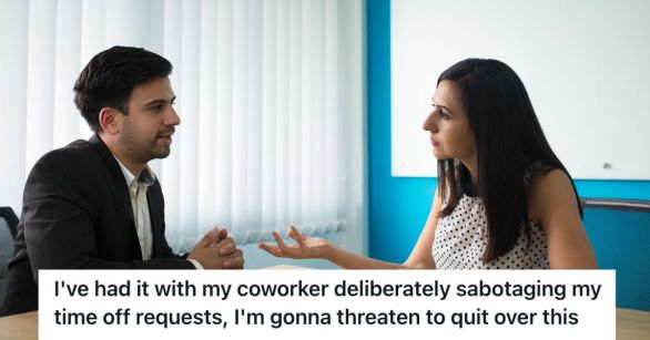 Employee talking to HR in the office