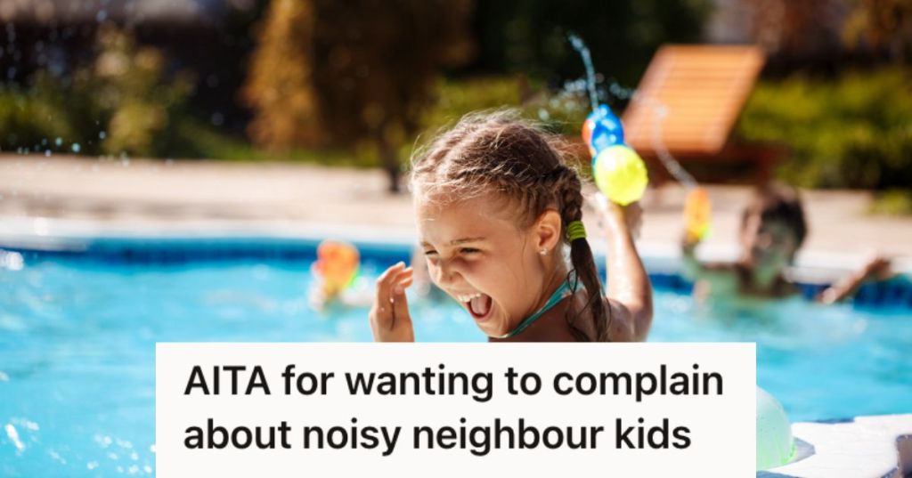 Little kids playing and shouting at the pool