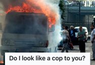 Good Samaritan Flagged Down A Burning Hay Truck, But A Lady Ignored Safety Rules And Tried Driving Through The Blaze While Yelling At Him