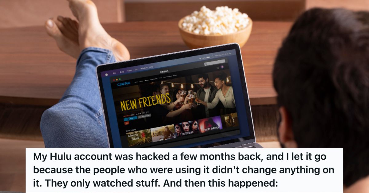 Man watching a movie on his laptop