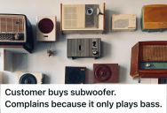 Retail Worker Sold A Customer Exactly What He Asked For, So When The Customer Complained His Subwoofer Didn’t “Play Words,” The Employee Was Forced To Explain The Obvious