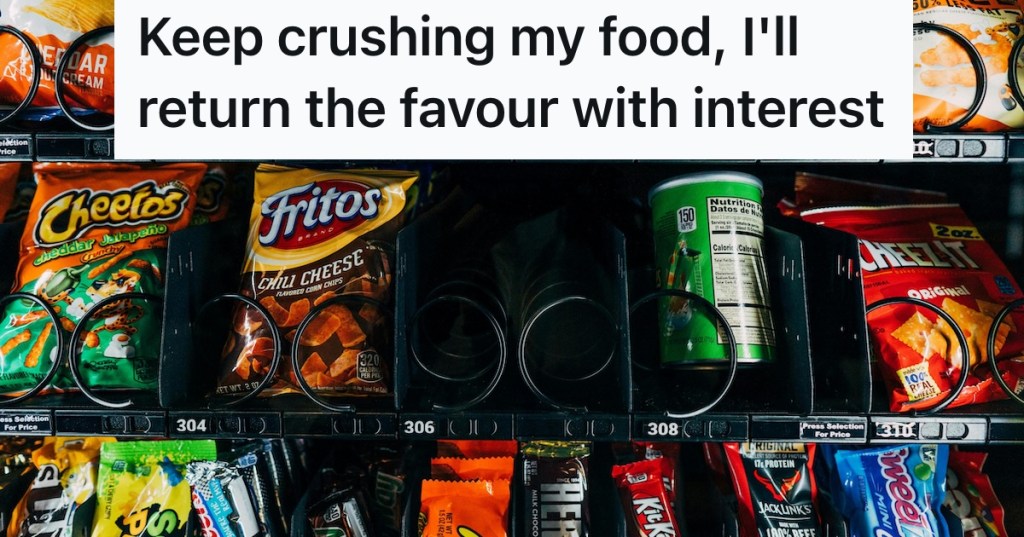 Chips and chocolates in a vending machine
