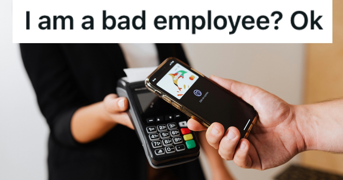 Office Supply Chain Employee Was Sick Of Working In An Understaffed, Unsupported Environment, But He Was Totally Blindsided When He Was Called In For A Disciplinary Meeting A cashier taking a card payment