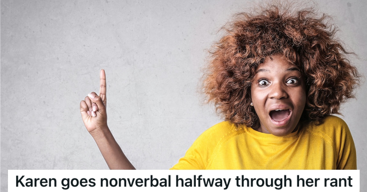 A woman yelling and gesturing