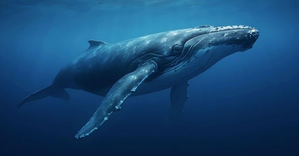 Humpback whale swimming