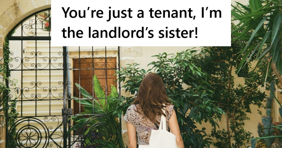Woman Was Living In An Apartment Complex For Only Two Months, But The Landlords Sister Showed Up Moving Things Around And Asking Her To Leave Woman standing by gate and plants