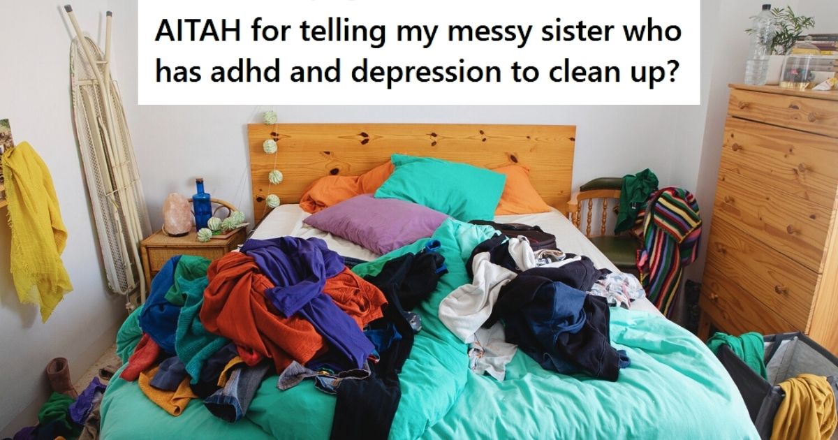 Messy bed full of clothes