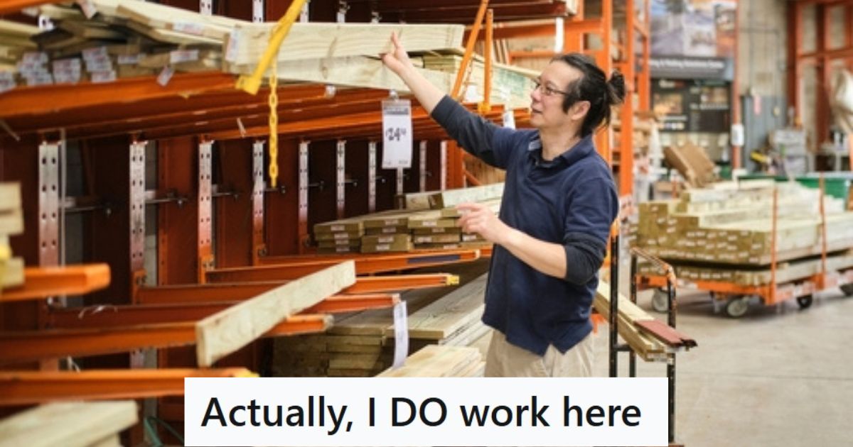 Worker at hardware store