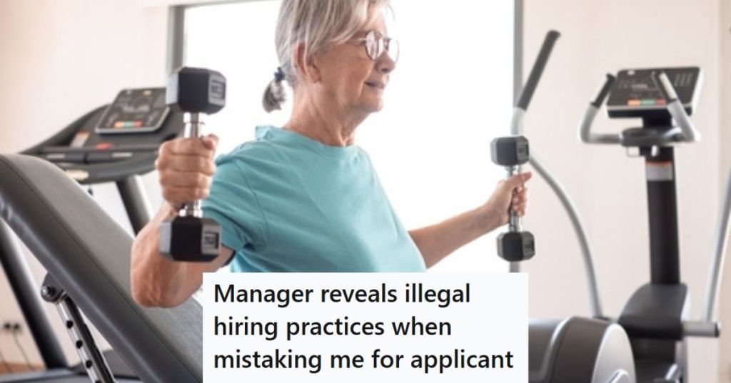 Older woman working out.