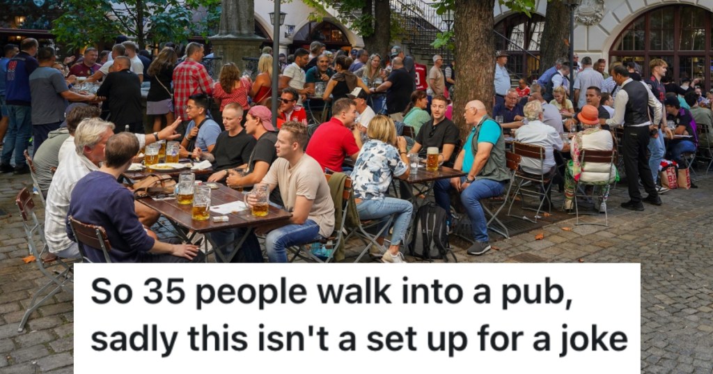 people in a beer garden