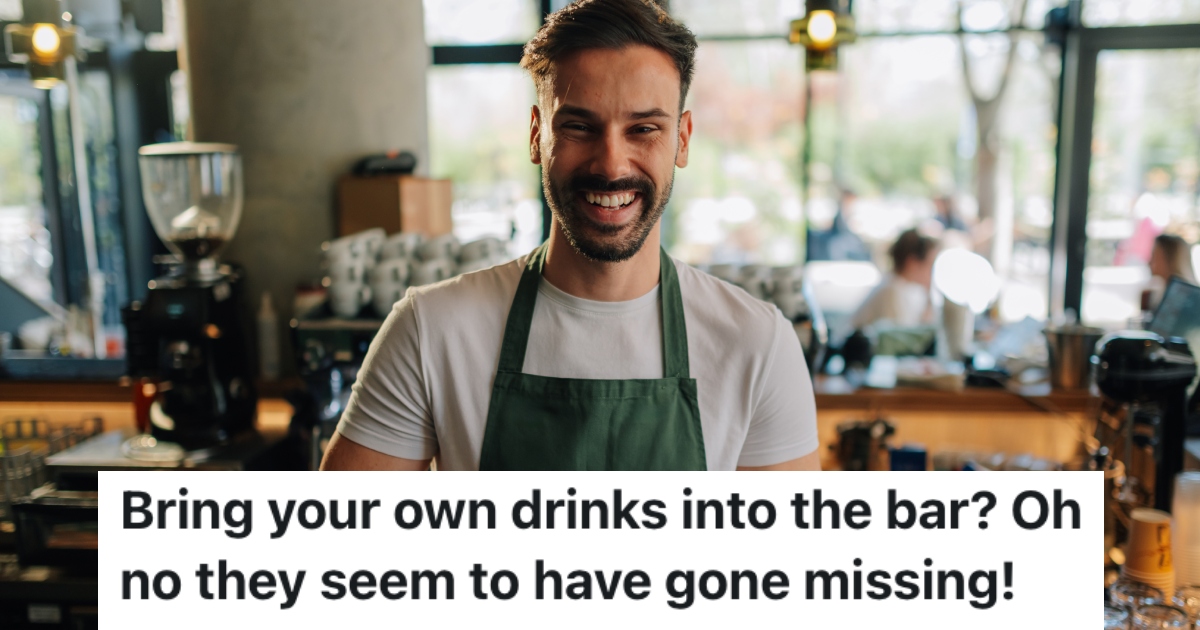 man working at a cafe